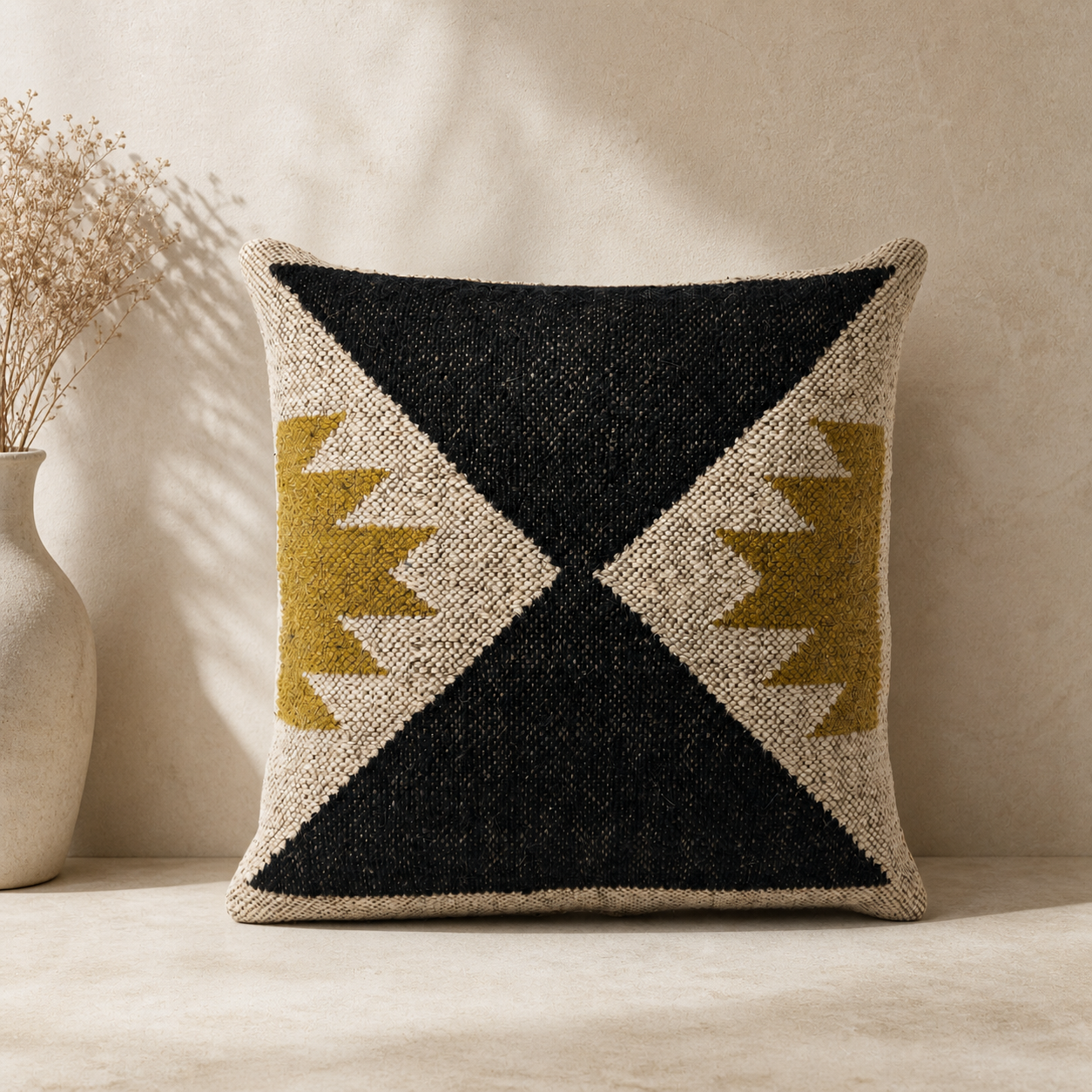 Modern Geometric Handwoven Cushion Cover | Tribal Pillow Cover