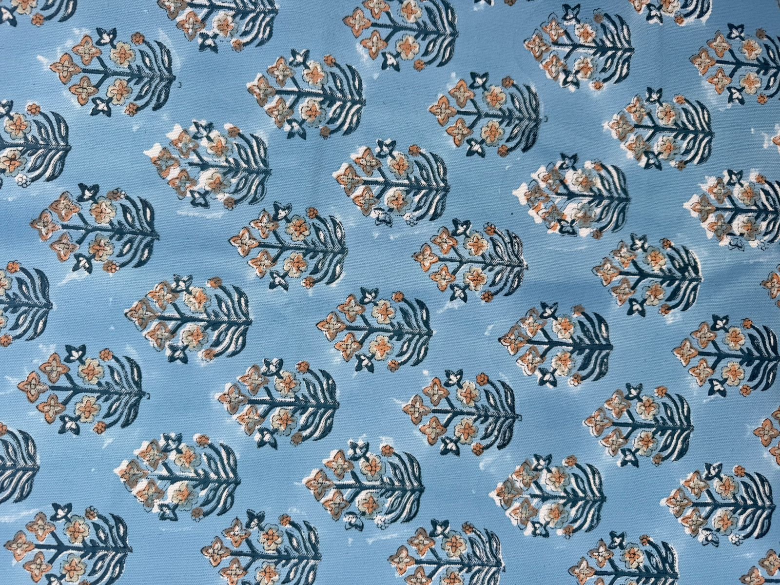 Indigo Bloom Floral Cotton Fabric