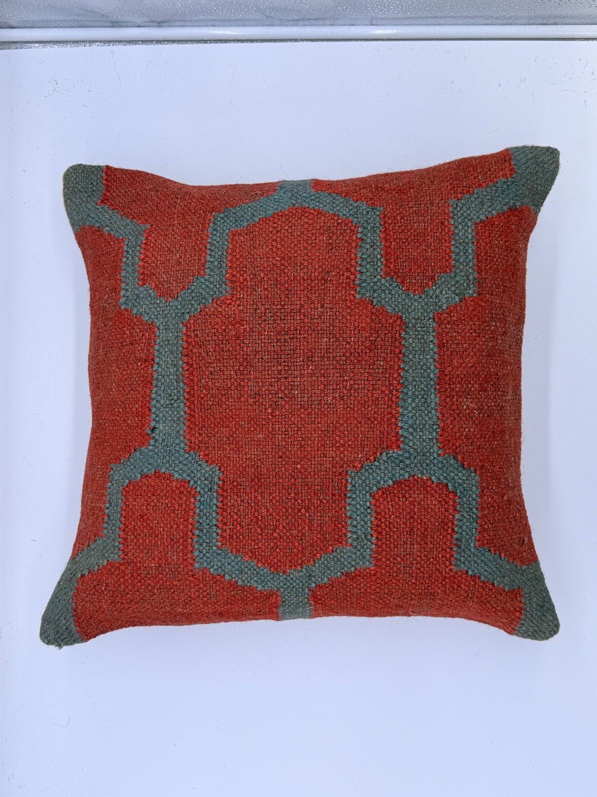 Rustic Terracotta & Sage Green Handwoven Cushion Cover